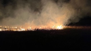 Flinke nachtelijke bermbrand langs de A35 bij Almelo
