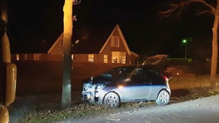 Automobilist botst frontaal op boom in Hellendoorn