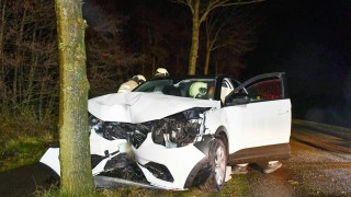 Automobilist botst frontaal op boom in Sibculo