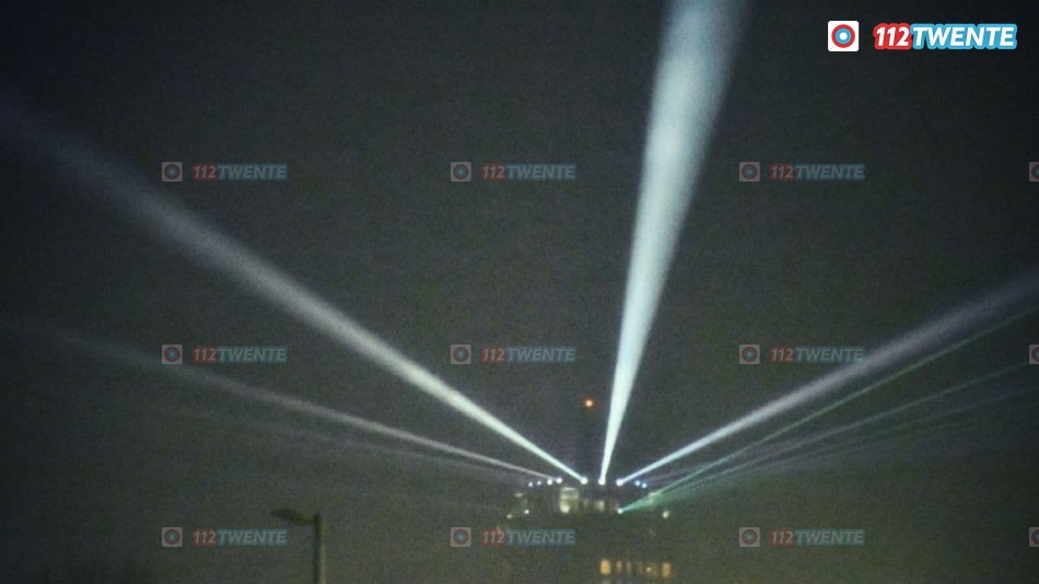 Lasershow op de Alphatoren in Enschede