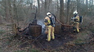Brand in bosgebied bij Overdinkel